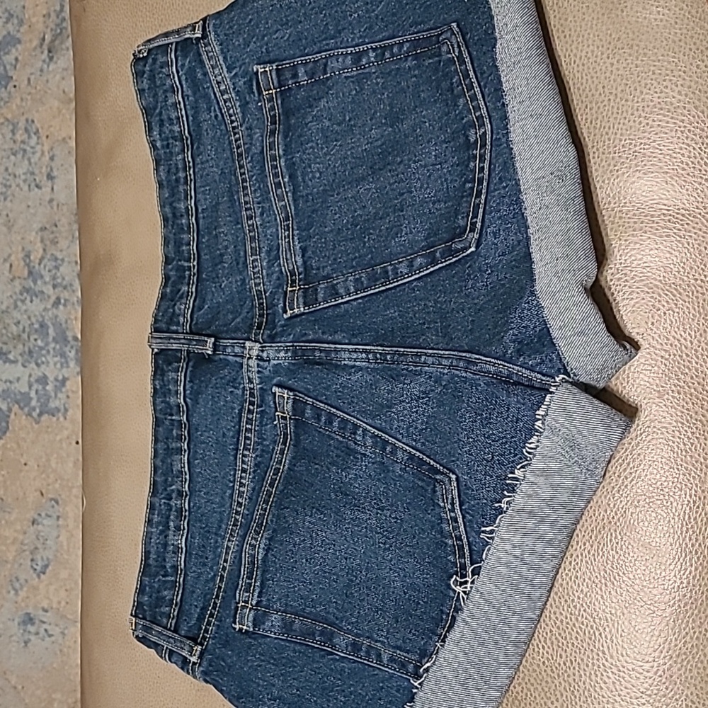 Free Assembly dark wash cutoff blue jeans shorts size 10 in EUC.